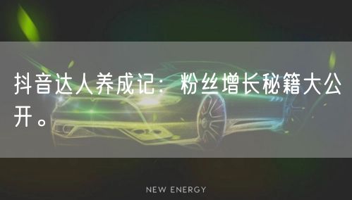 抖音达人养成记：粉丝增长秘籍大公开。
