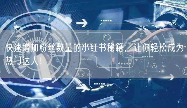 快速增加粉丝数量的小红书秘籍，让你轻松成为热门达人！