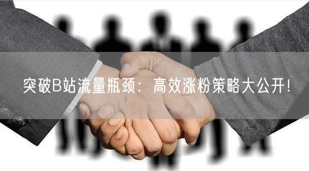 突破B站流量瓶颈：高效涨粉策略大公开！