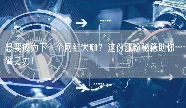 想要成为下一个网红大咖？这份涨粉秘籍助你一臂之力！