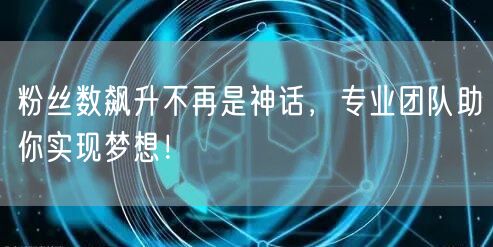 粉丝数飙升不再是神话，专业团队助你实现梦想！