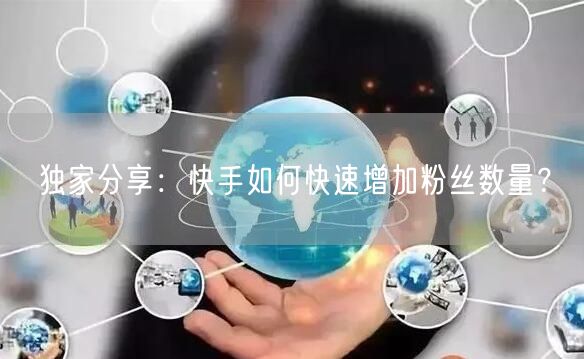 独家分享：快手如何快速增加粉丝数量？