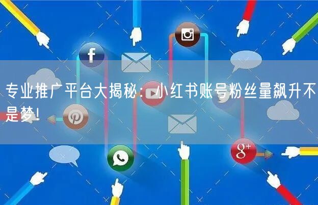 专业推广平台大揭秘：小红书账号粉丝量飙升不是梦！