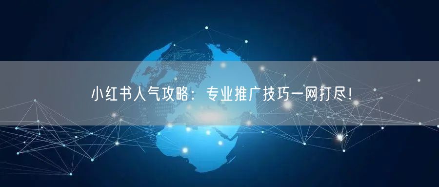 小红书人气攻略：专业推广技巧一网打尽！