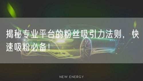 揭秘专业平台的粉丝吸引力法则，快速吸粉必备！