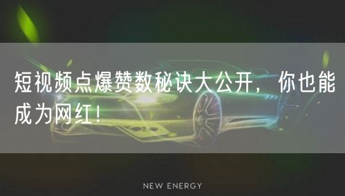 短视频点爆赞数秘诀大公开，你也能成为网红！