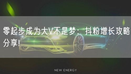 零起步成为大V不是梦：抖粉增长攻略分享!