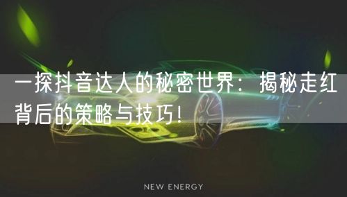 一探抖音达人的秘密世界：揭秘走红背后的策略与技巧！