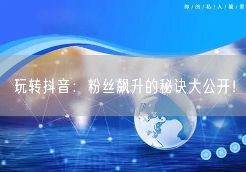 玩转抖音：粉丝飙升的秘诀大公开！