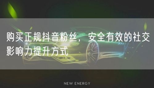 购买正规抖音粉丝，安全有效的社交影响力提升方式