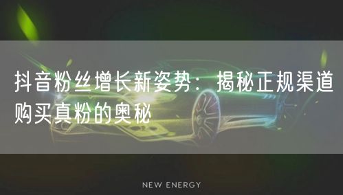 抖音粉丝增长新姿势：揭秘正规渠道购买真粉的奥秘