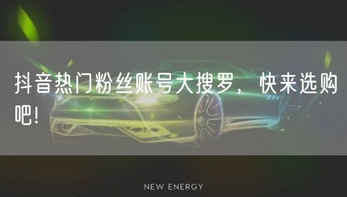 抖音热门粉丝账号大搜罗，快来选购吧!