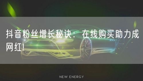 抖音粉丝增长秘诀：在线购买助力成网红!