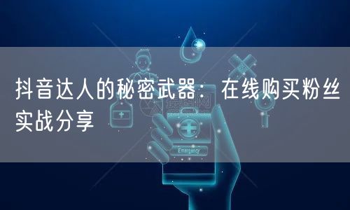 抖音达人的秘密武器：在线购买粉丝实战分享