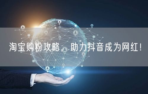 淘宝购粉攻略，助力抖音成为网红！