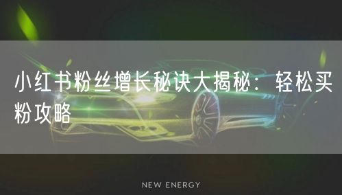 小红书粉丝增长秘诀大揭秘：轻松买粉攻略
