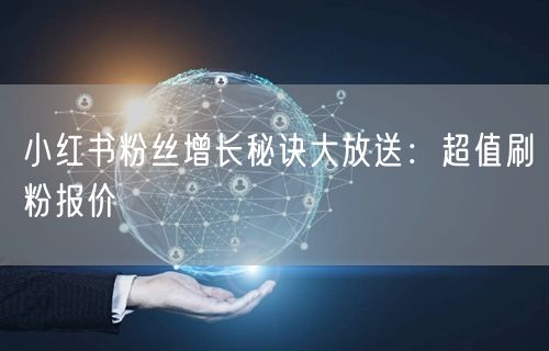 小红书粉丝增长秘诀大放送：超值刷粉报价