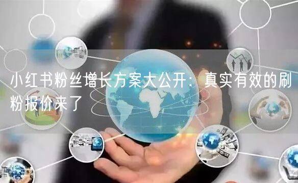 小红书粉丝增长方案大公开：真实有效的刷粉报价来了