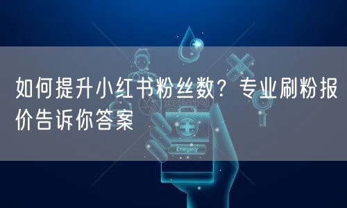 如何提升小红书粉丝数？专业刷粉报价告诉你答案
