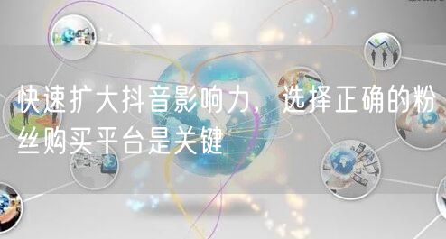 快速扩大抖音影响力，选择正确的粉丝购买平台是关键